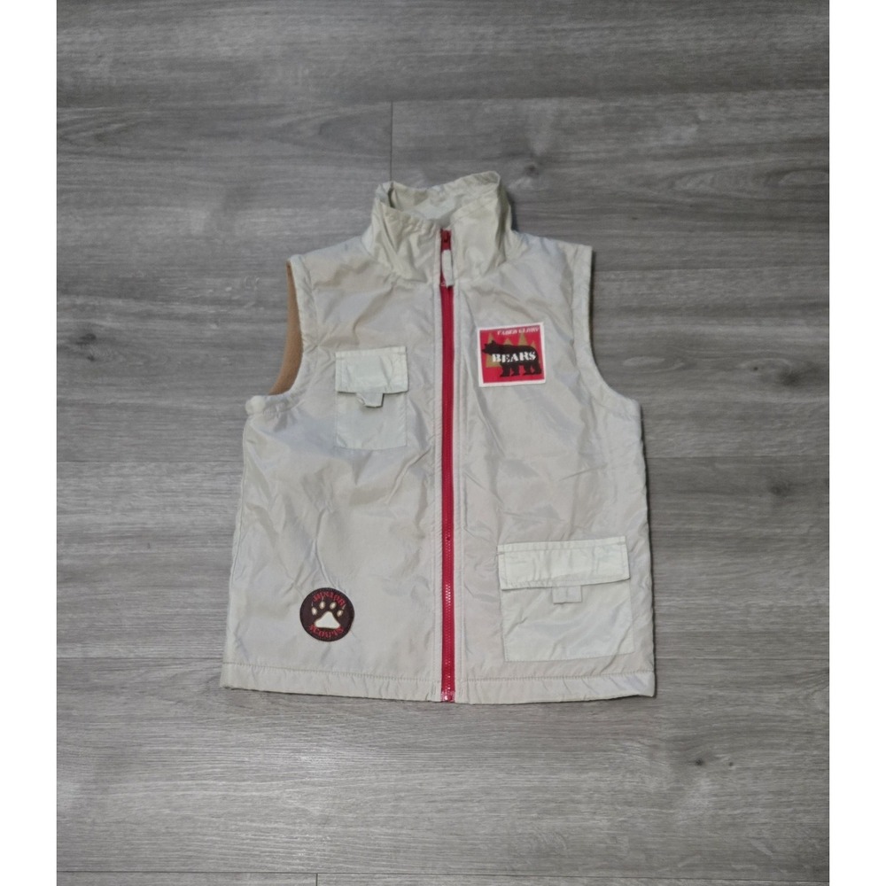 Faded Glory Vintage Full Zip Nylon‎ Fleece Lined Vest Junior Scouts Size 5T